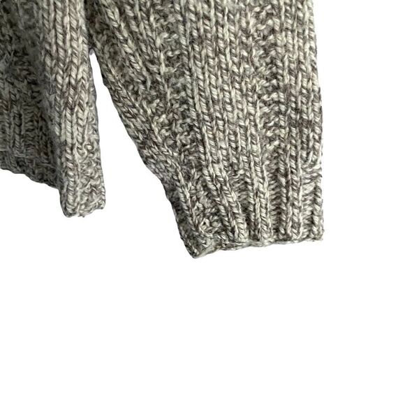 HANDKNIT Wool Chunky Knit Cable Knit Fisherman’s Sweater Tan M - Picture 5 of 8